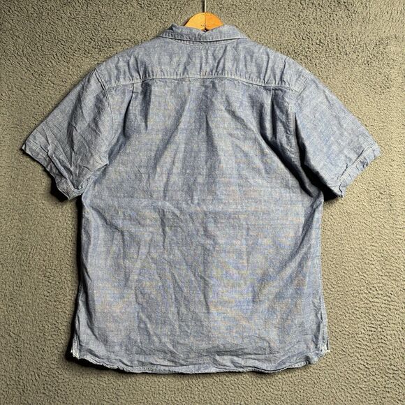 Freenote Cloth Dayton Shirt Mens Medium Denim Chambray Short Sleeve Selvedge - Picture 3 of 12